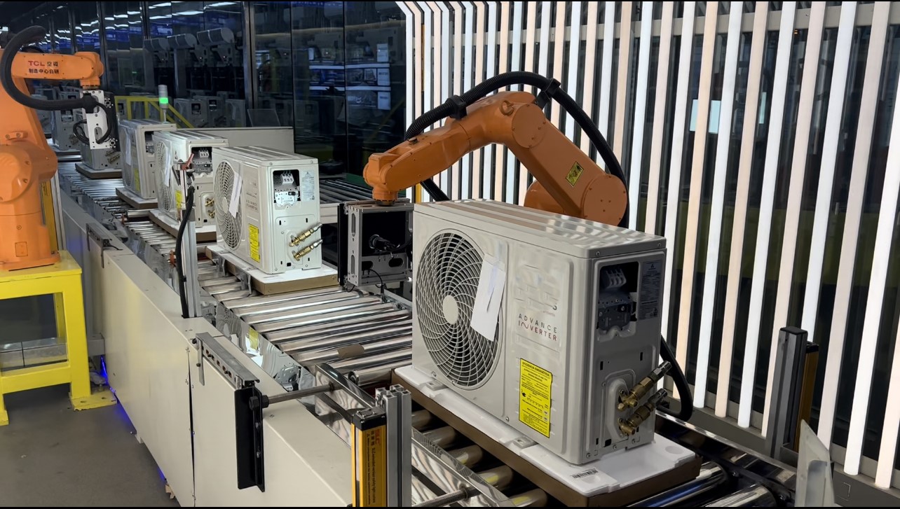 Automated painting and coating system for AC units