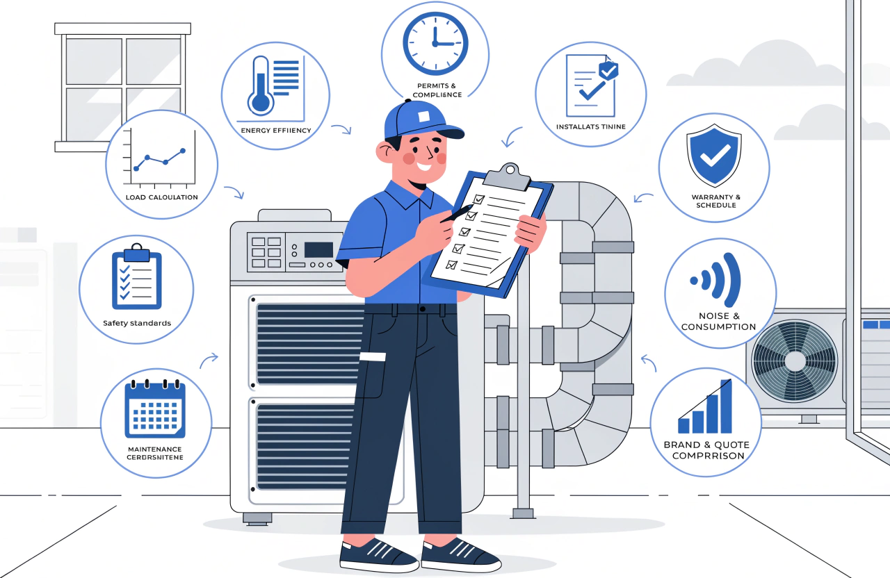 central air conditioning vendor checklist