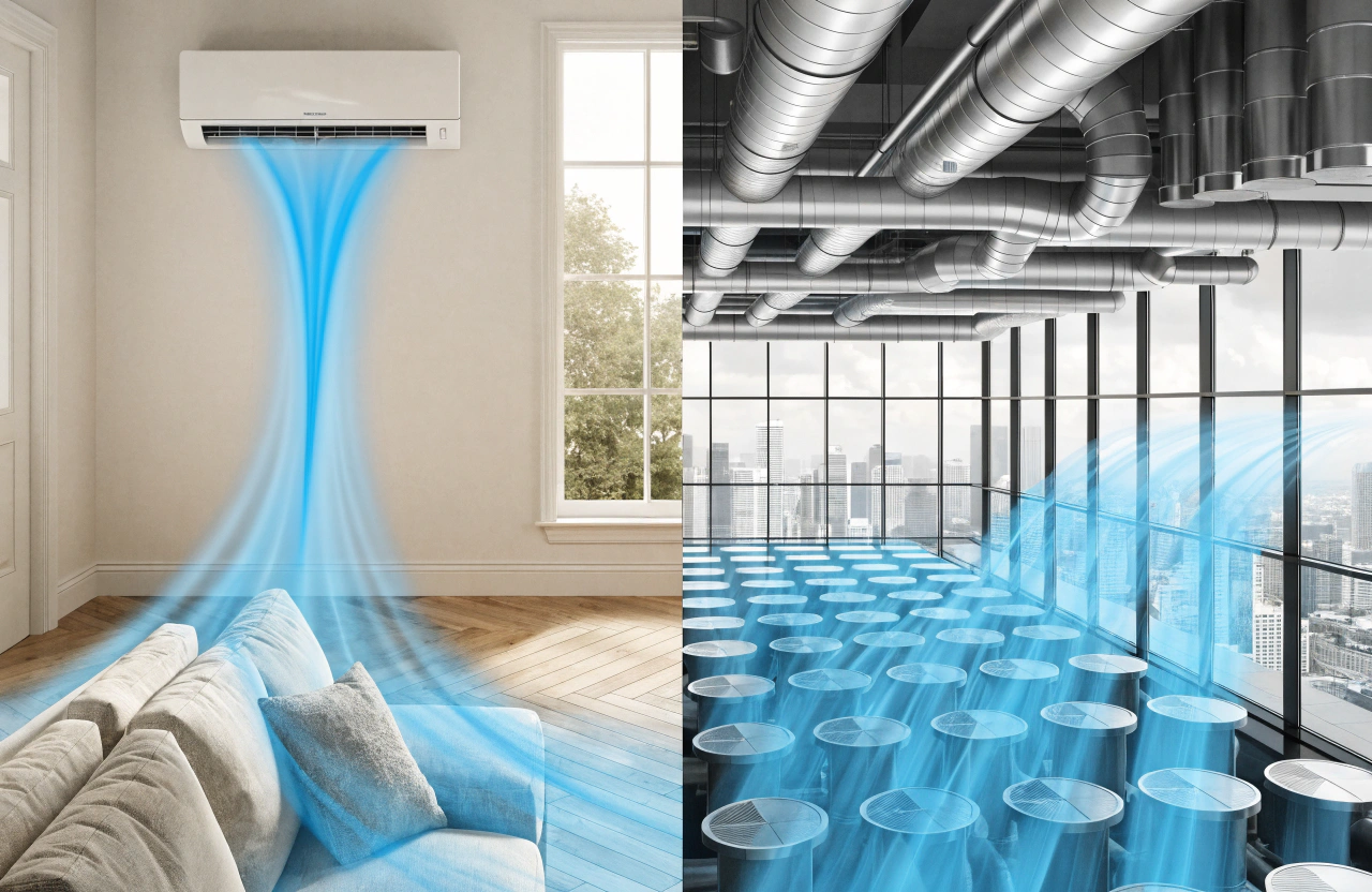 Split and Commercial AC Systems Split vs Commercial modern air conditioning