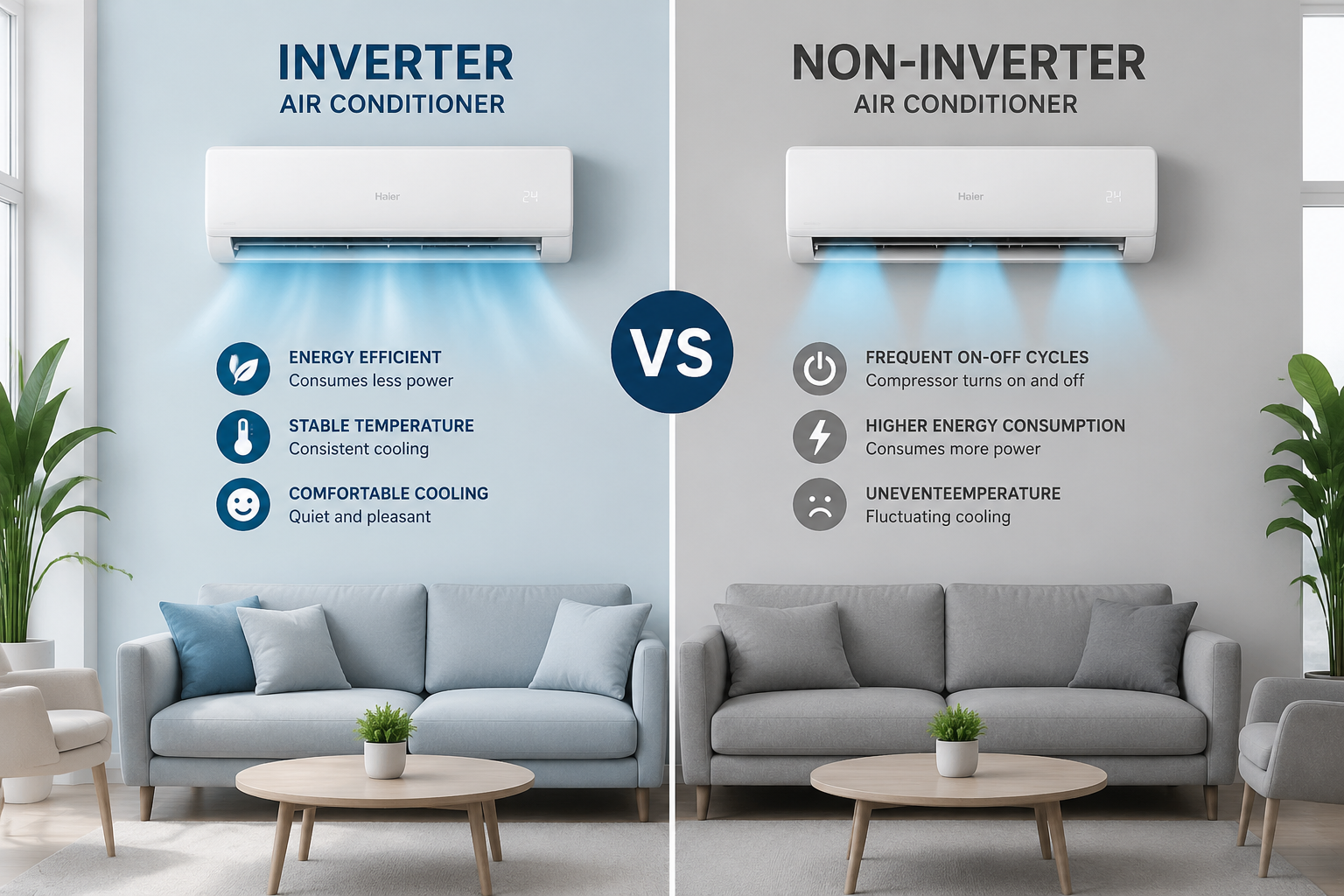 Inverter vs Non-Inverter Air Conditioners Inverter vs Non-Inverter Air Conditioners