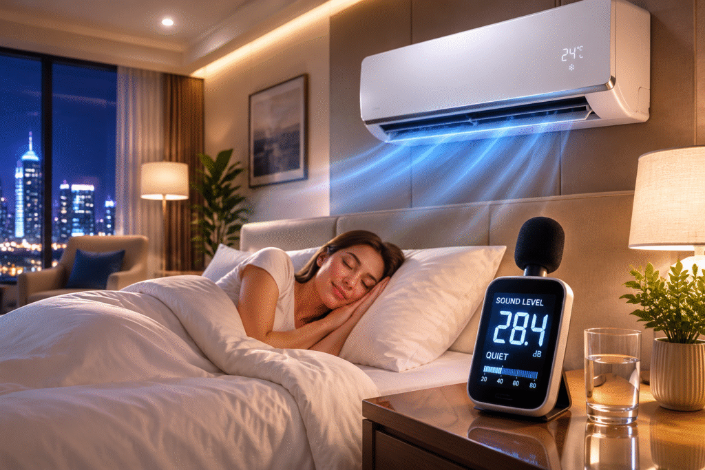 hotel decibel standard quiet AC