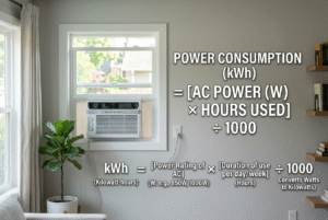 Calculate window AC power consumption formula