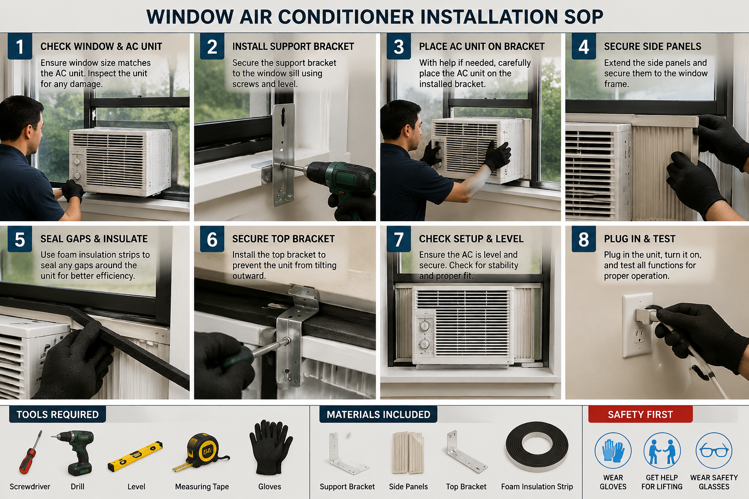 Step by Step Window Air Conditioner Installation SOP step by step window air conditioner installation sop
