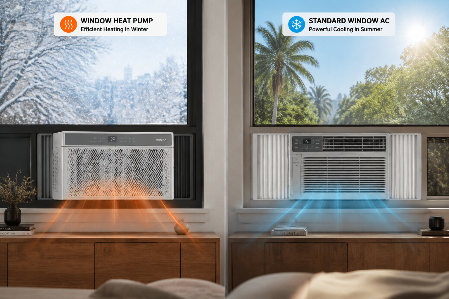 window heat pump versus standard window AC comparison