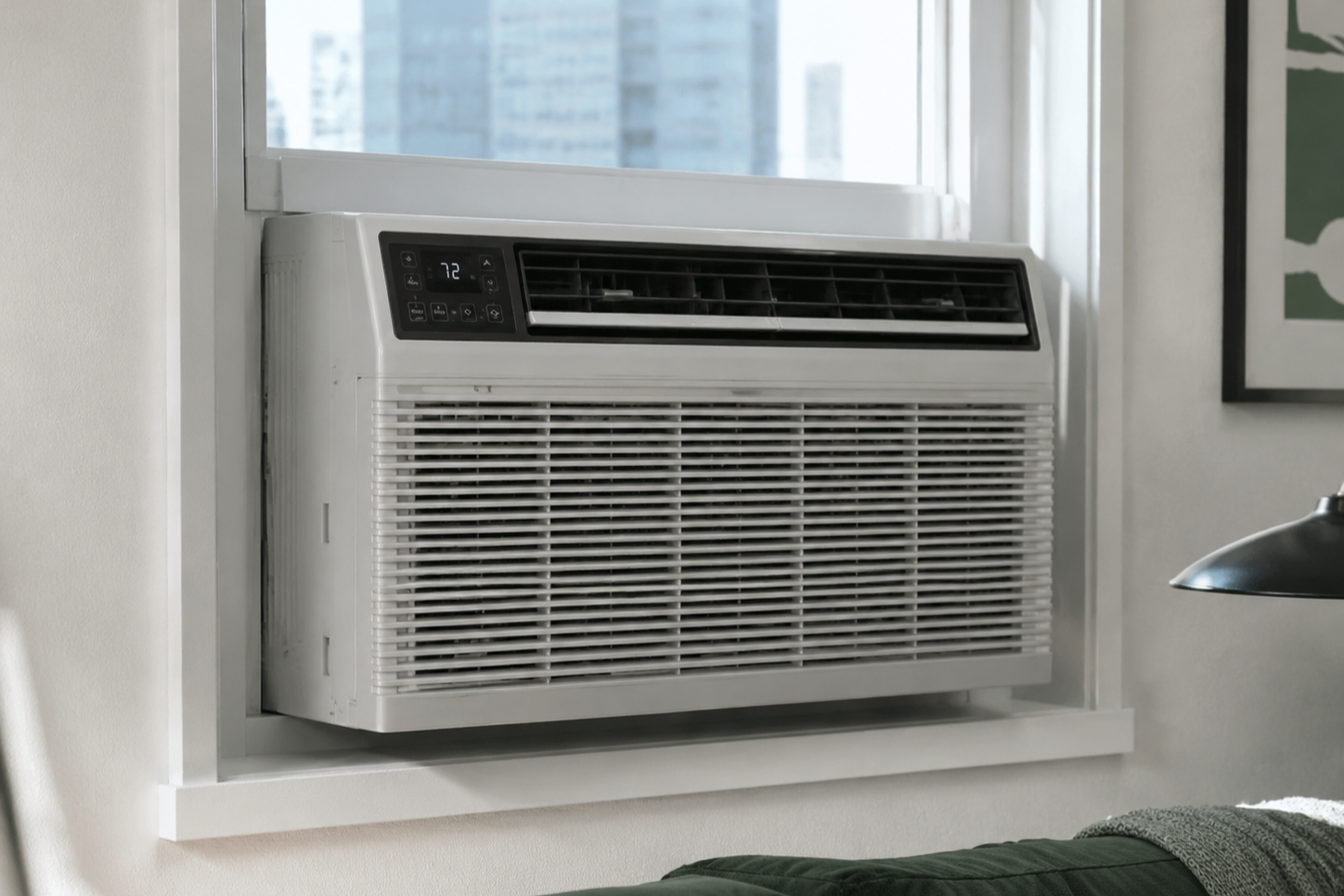 iClima window unit AC with heat window unit AC with heat installed in a modern room